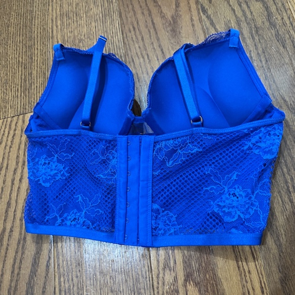 Victoria Secret Blue Bombshell Plunge Lingerie Bra Women Size 34A - Picture 3 of 6